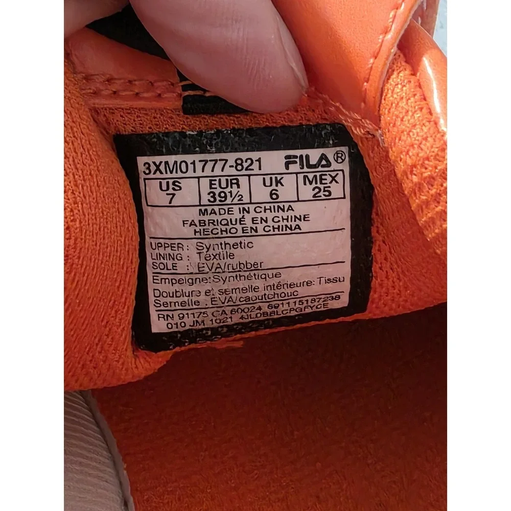 FILA Disruptor II Orange Yellow Chunky Sneakers Mens 7 3XM01777-821